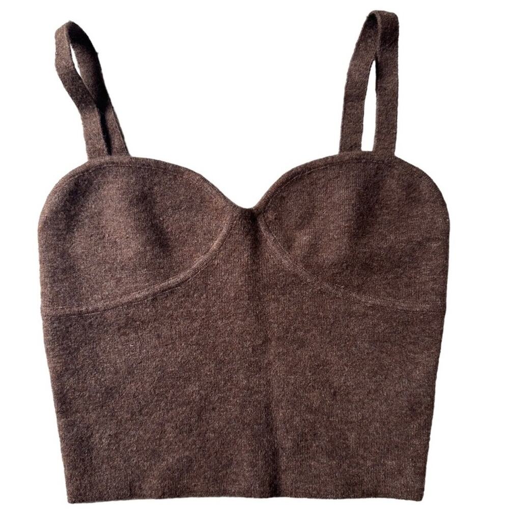 nwt Wilfred Sicily Bustier Crop Top in Rich Chestnut size S NEW Aritzia Knit